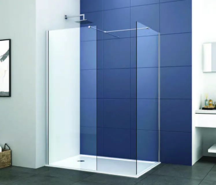 Frameless Walk-In Shower Screen, 8mm Tempered Safety Glass, Chrome Aluminum Profile — JAJ WJ119